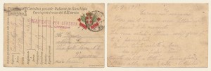 Cartolina postale in franchigia del 18 agosto 1917